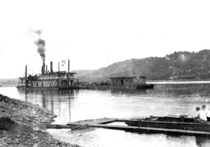 Dredge working the Matanzas River Inlet south of St. Augustine early 1900.  Courtesy, Florida Photographic Collection, State Library of Florida, Tallahassee, Fla.