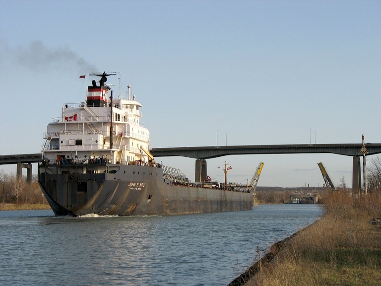 The “John B. Aird” Great Lakes Freighter on Welland&nbsp;Canal